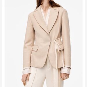 Zara NWT Limited Edition Layered Business Casual Cotton Linen Blazer